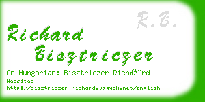 richard bisztriczer business card